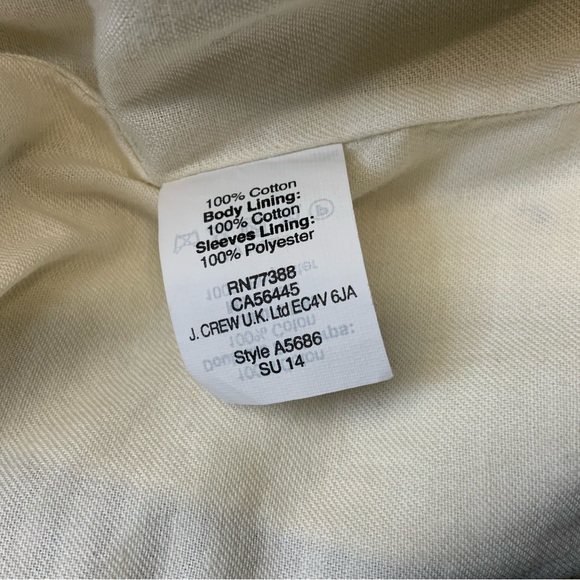 J. Crew Navy/White Striped Cotton one Button Preppy Blazer. Women’s Size 4. - Picture 5 of 6